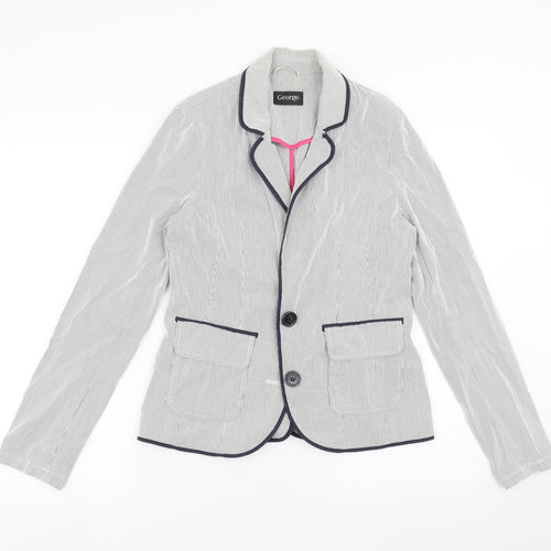 George Womens Grey Striped  Jacket  Size 10