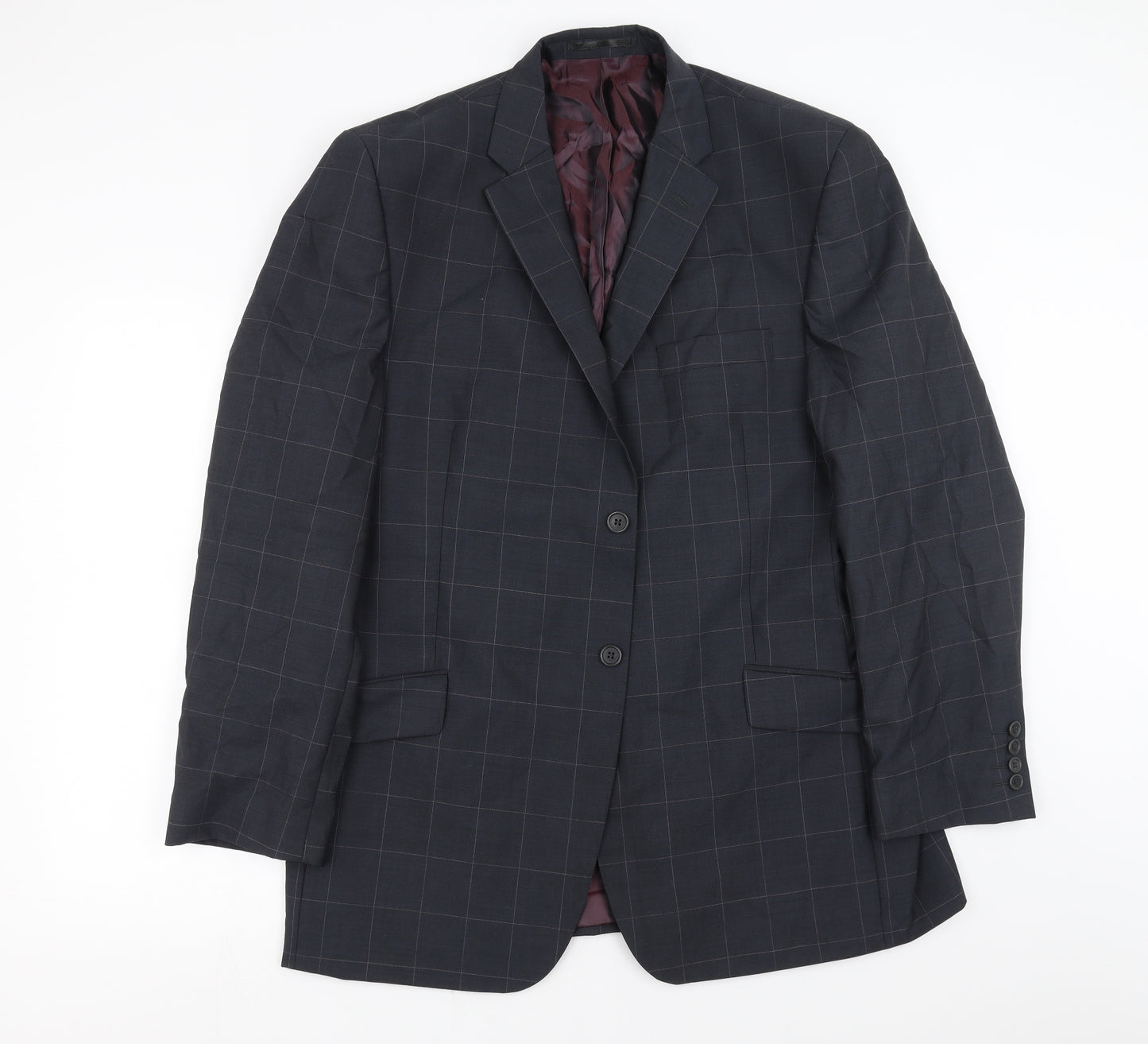 Daniel Hechter Mens Blue Check  Jacket Suit Jacket Size 44