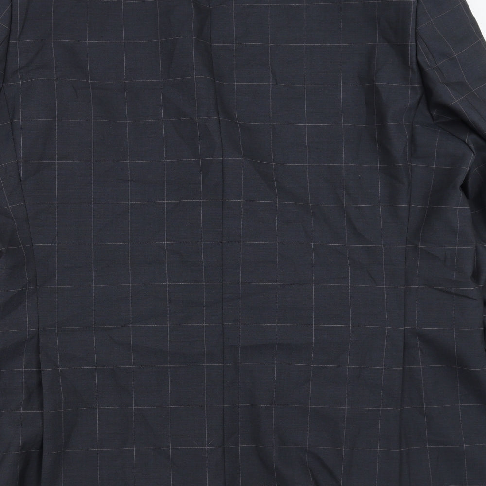 Daniel Hechter Mens Blue Check  Jacket Suit Jacket Size 44
