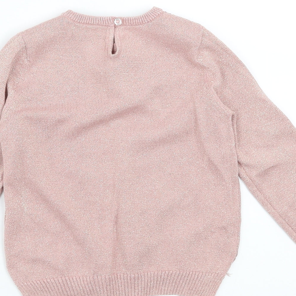 Primark Girls Pink  Knit Pullover Jumper Size 2-3 Years