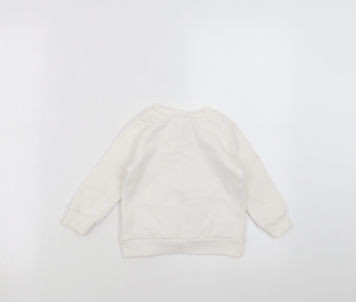 Primark Girls White   Pullover Jumper Size 18-24 Months  - reindeer