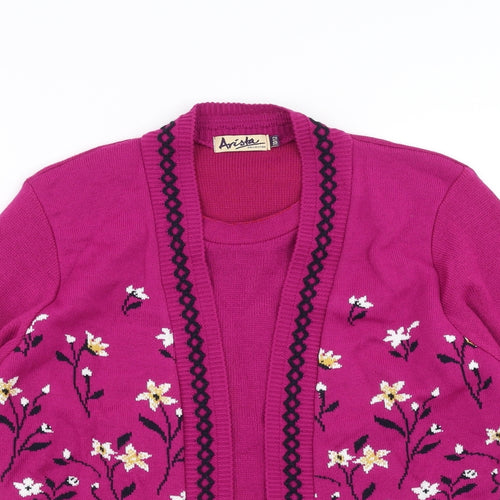ARISTA Womens Pink Floral  Pullover Jumper Size 10