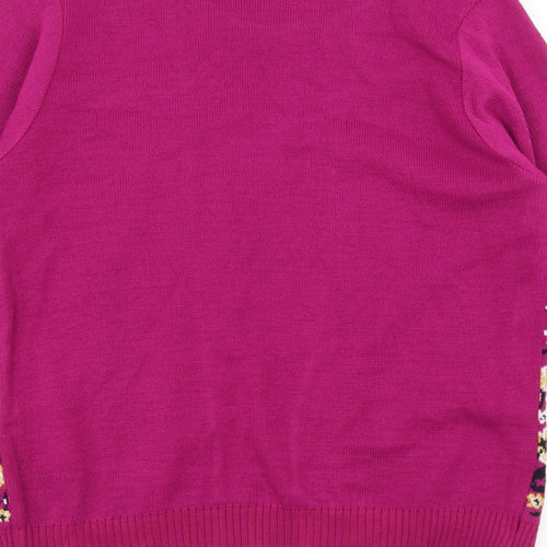 ARISTA Womens Pink Floral  Pullover Jumper Size 10