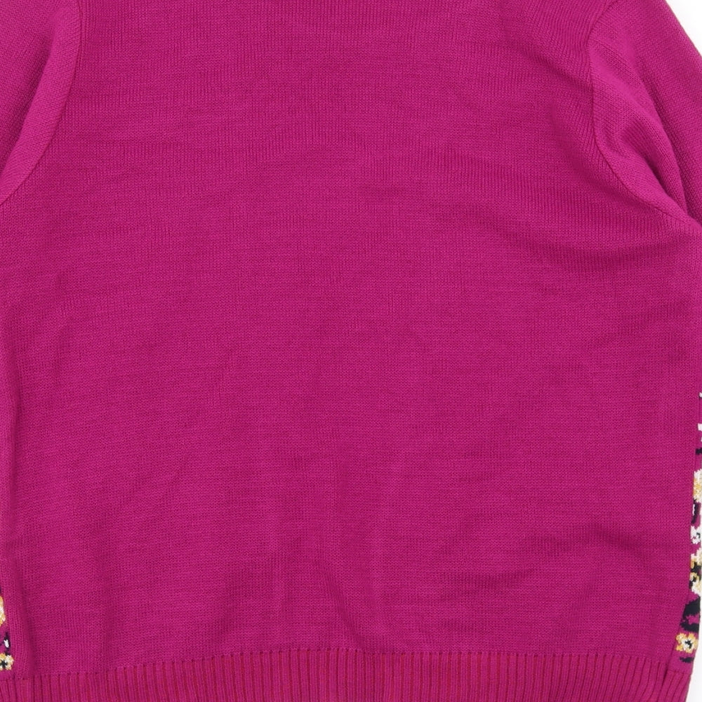 ARISTA Womens Pink Floral  Pullover Jumper Size 10