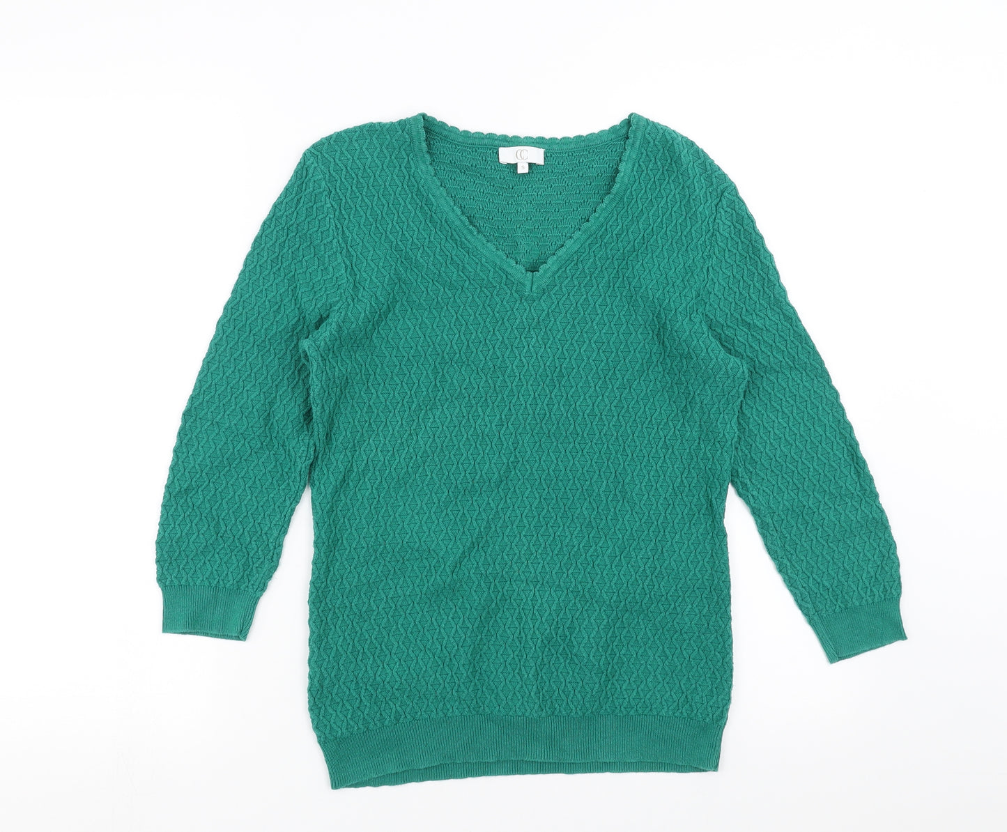 Country Casuals Womens Green Geometric  Pullover Jumper Size S