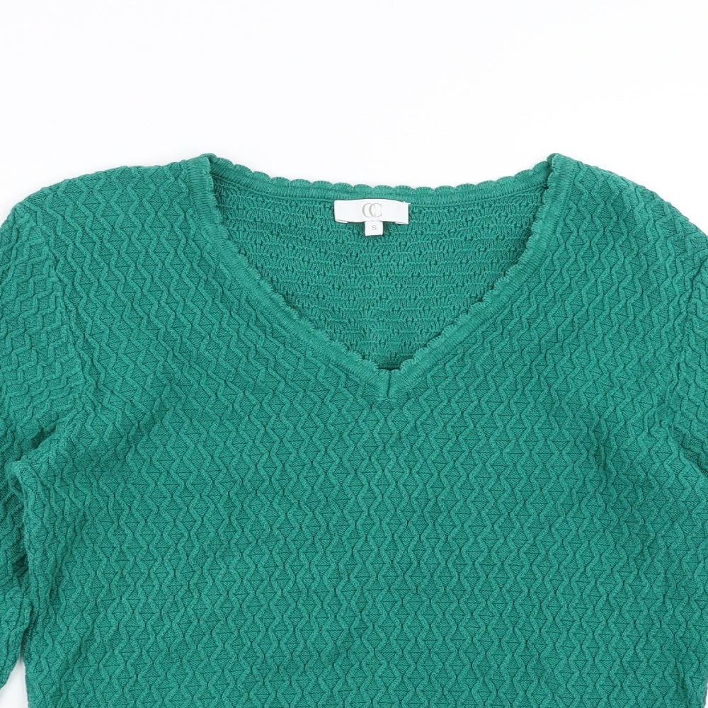 Country Casuals Womens Green Geometric  Pullover Jumper Size S