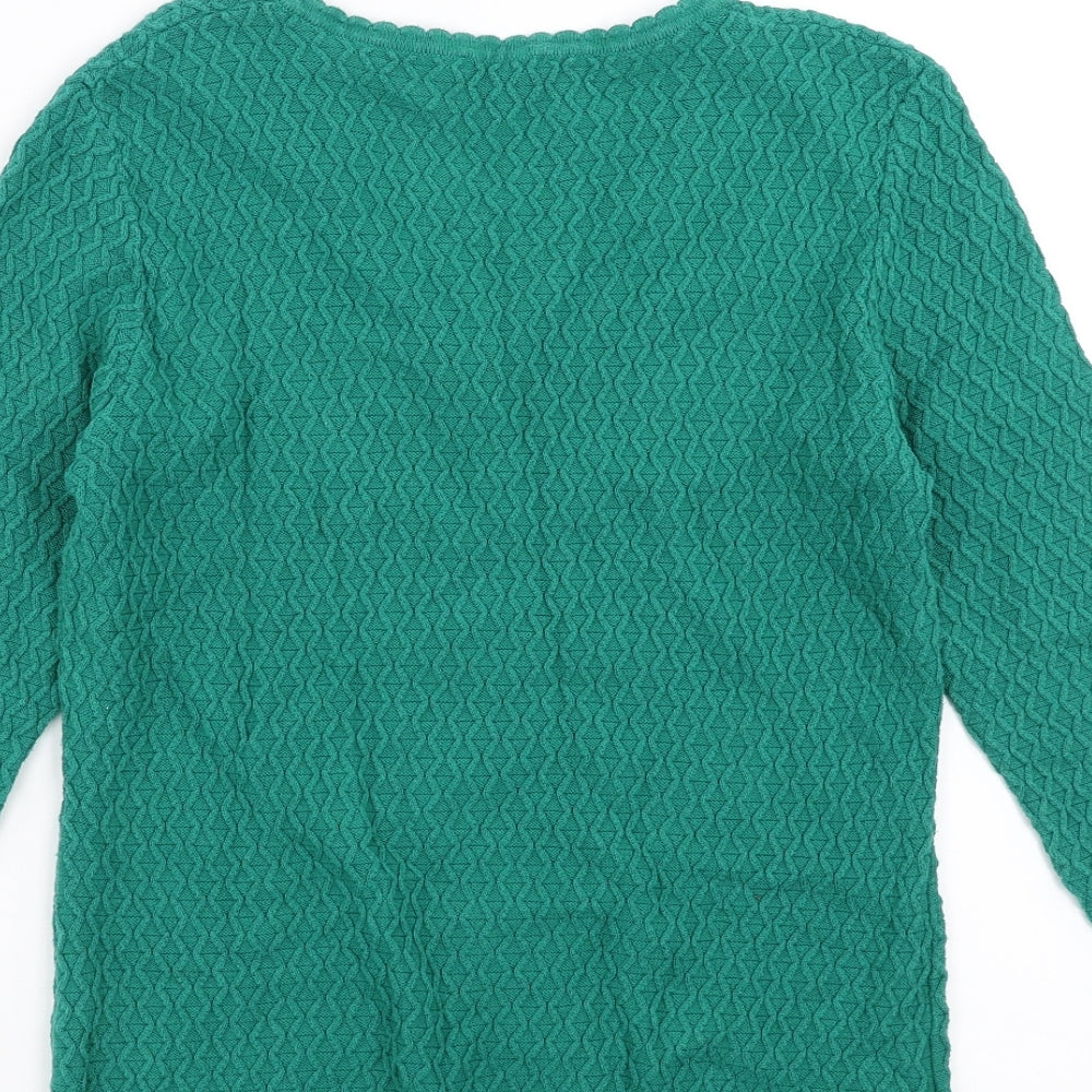 Country Casuals Womens Green Geometric  Pullover Jumper Size S