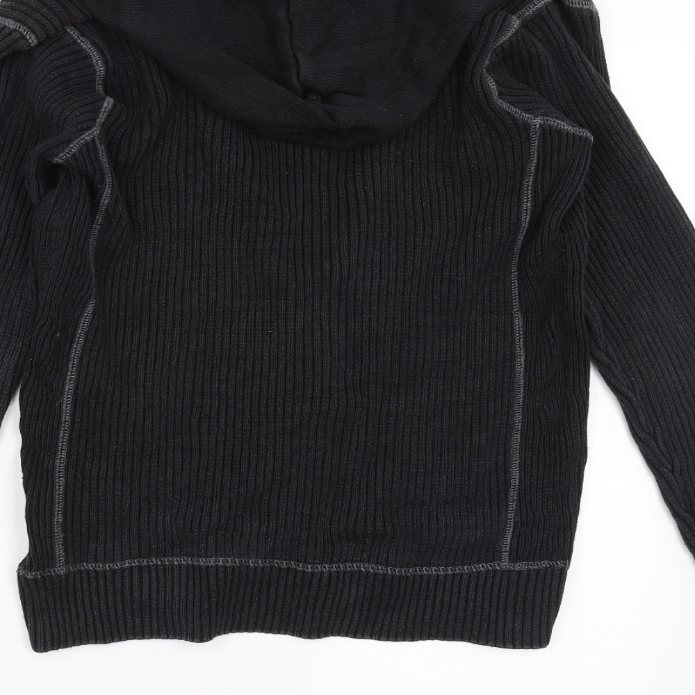 Shine Mens Black   Full Zip Hoodie Size L