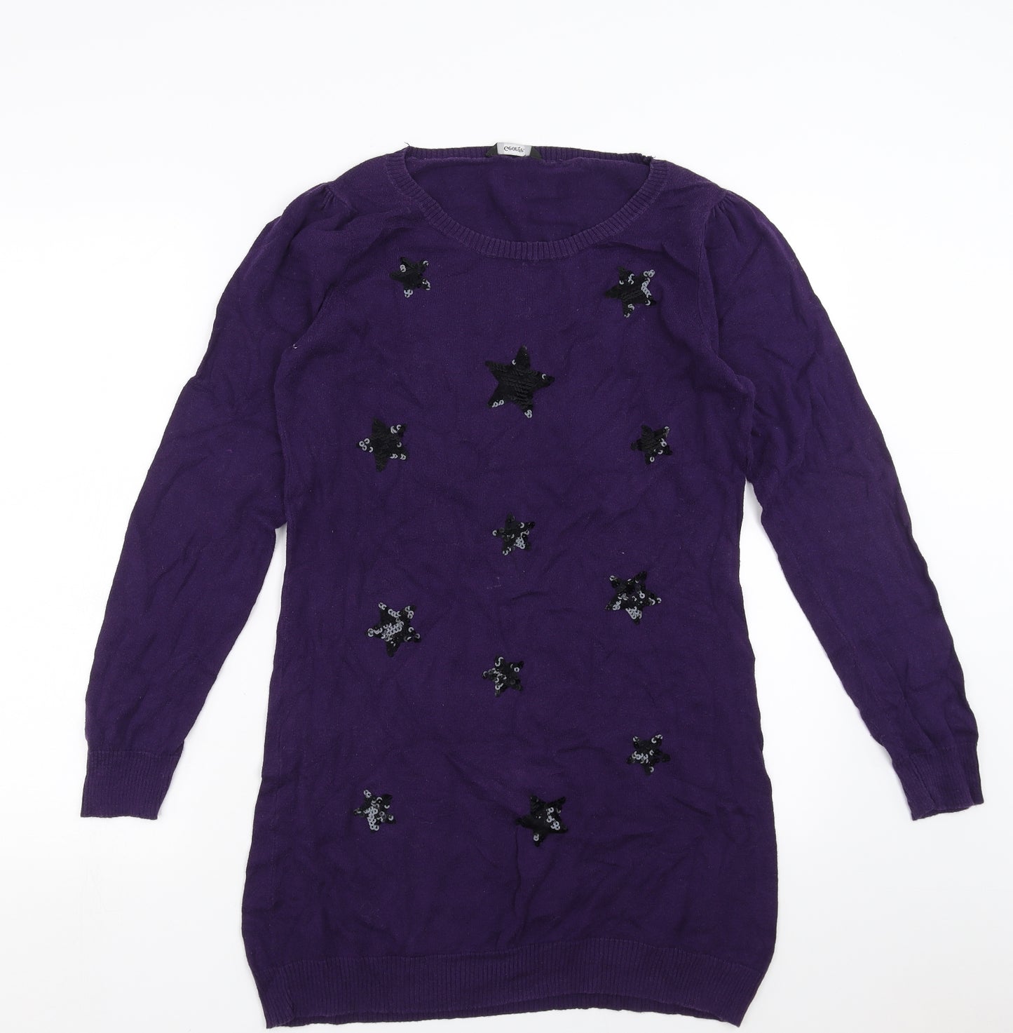George Womens Purple  Knit Jumper Dress  Size 12  - sequin stars