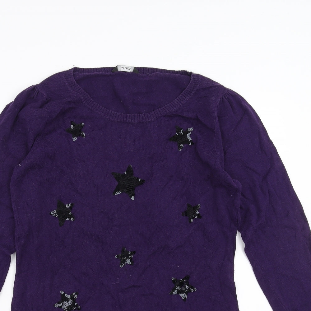 George Womens Purple  Knit Jumper Dress  Size 12  - sequin stars
