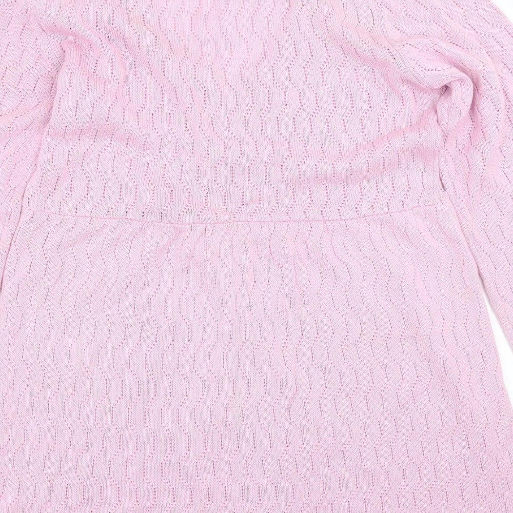 Marc Lauge Womens Purple Geometric  Cardigan Jumper Size M