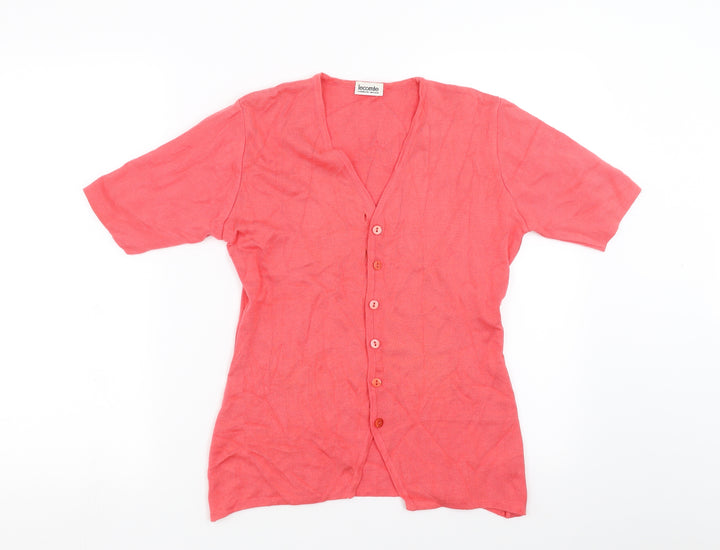 Le Comte Womens Pink Cardigan Jumper Size 12