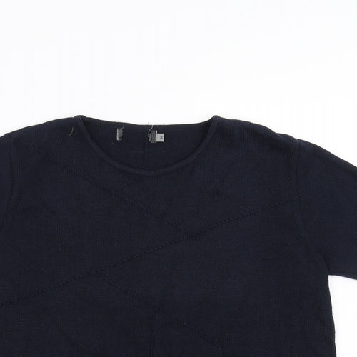 Preworn Womens Blue Geometric  Pullover Jumper Size M