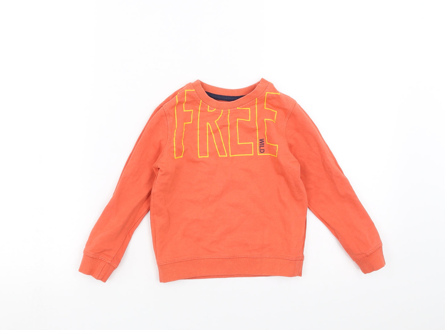 Preworn Boys Orange   Pullover Sweatshirt Size 3 Years  - free