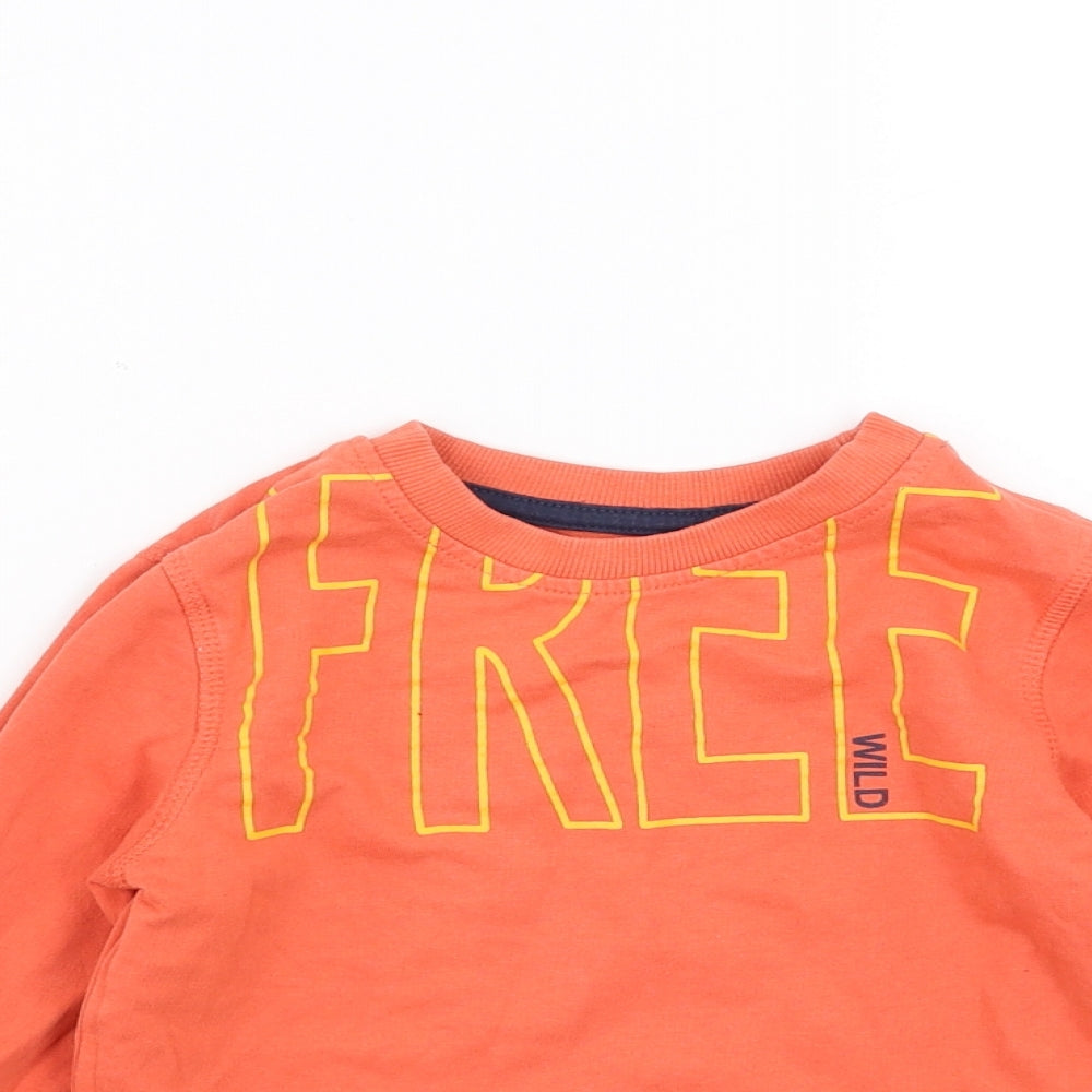 Preworn Boys Orange   Pullover Sweatshirt Size 3 Years  - free