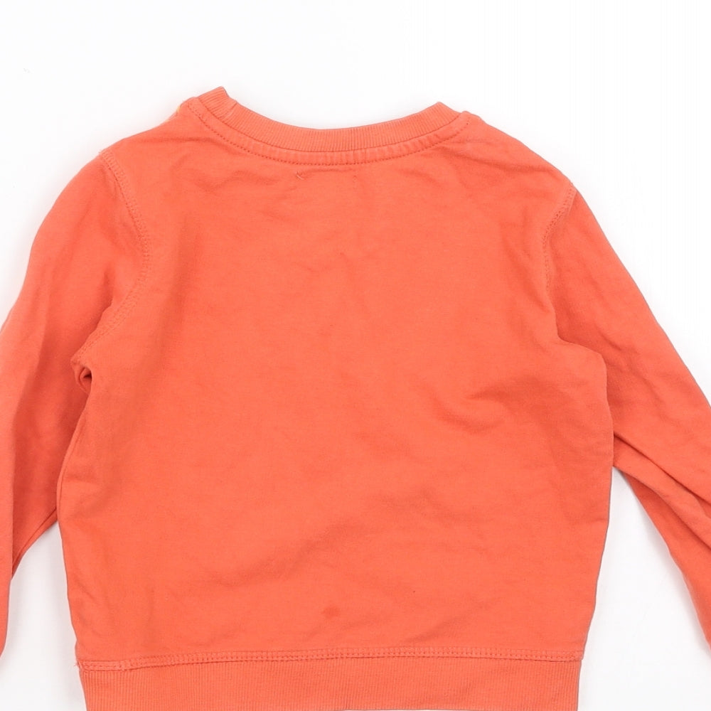 Preworn Boys Orange   Pullover Sweatshirt Size 3 Years  - free
