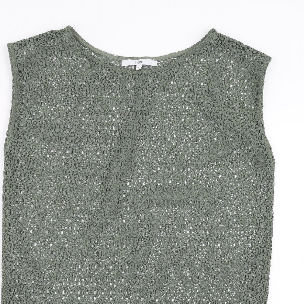 NEXT Womens Green Floral  Basic Blouse Size 10  - sheer lace