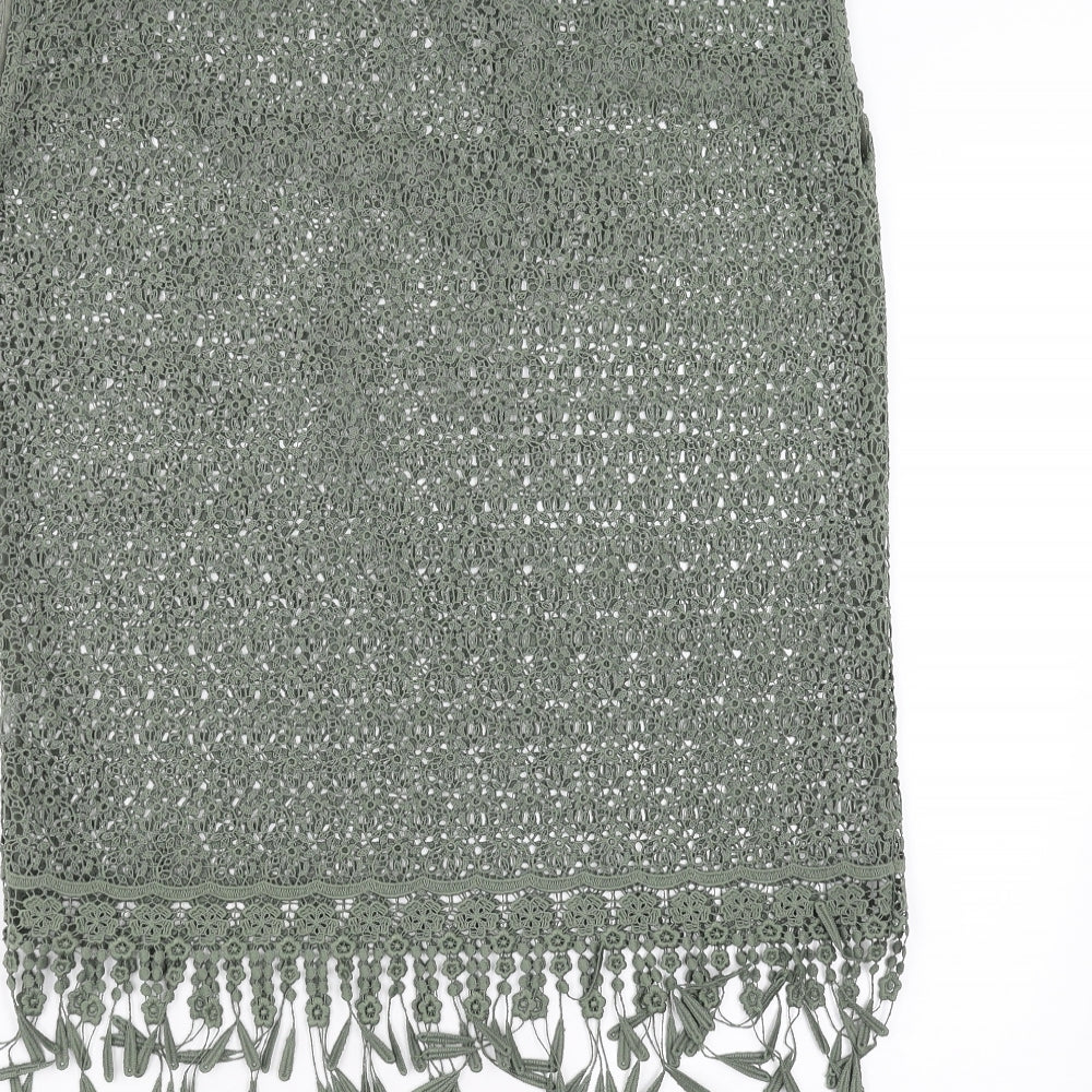 NEXT Womens Green Floral  Basic Blouse Size 10  - sheer lace