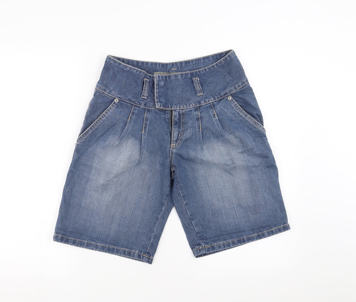 Miss Selfridge Womens Blue  Denim Bermuda Shorts Size 8