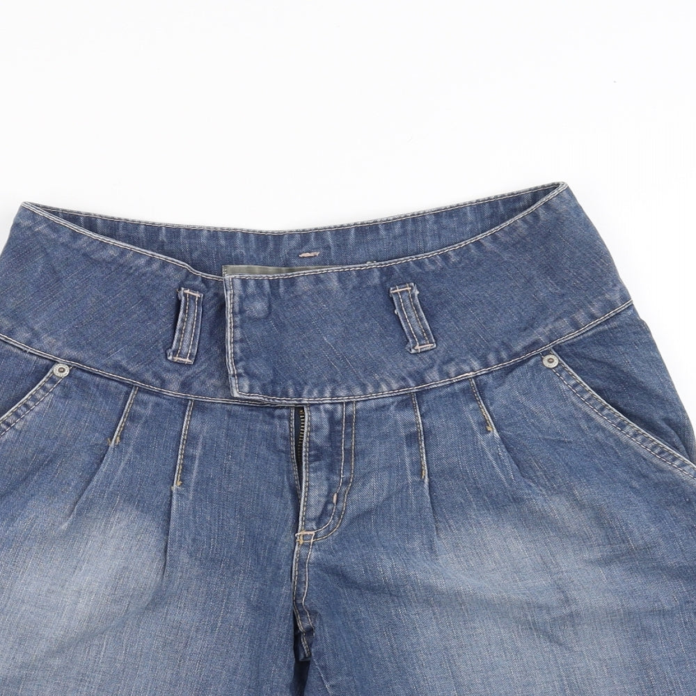 Miss Selfridge Womens Blue  Denim Bermuda Shorts Size 8
