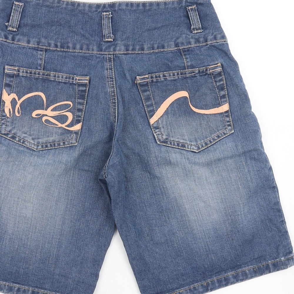 Miss Selfridge Womens Blue  Denim Bermuda Shorts Size 8
