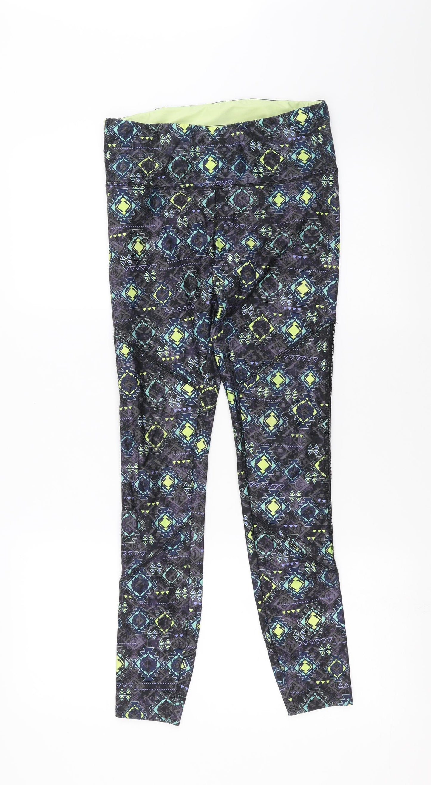 NEXT Womens Black Geometric  Compression Leggings Size 8 L28 in