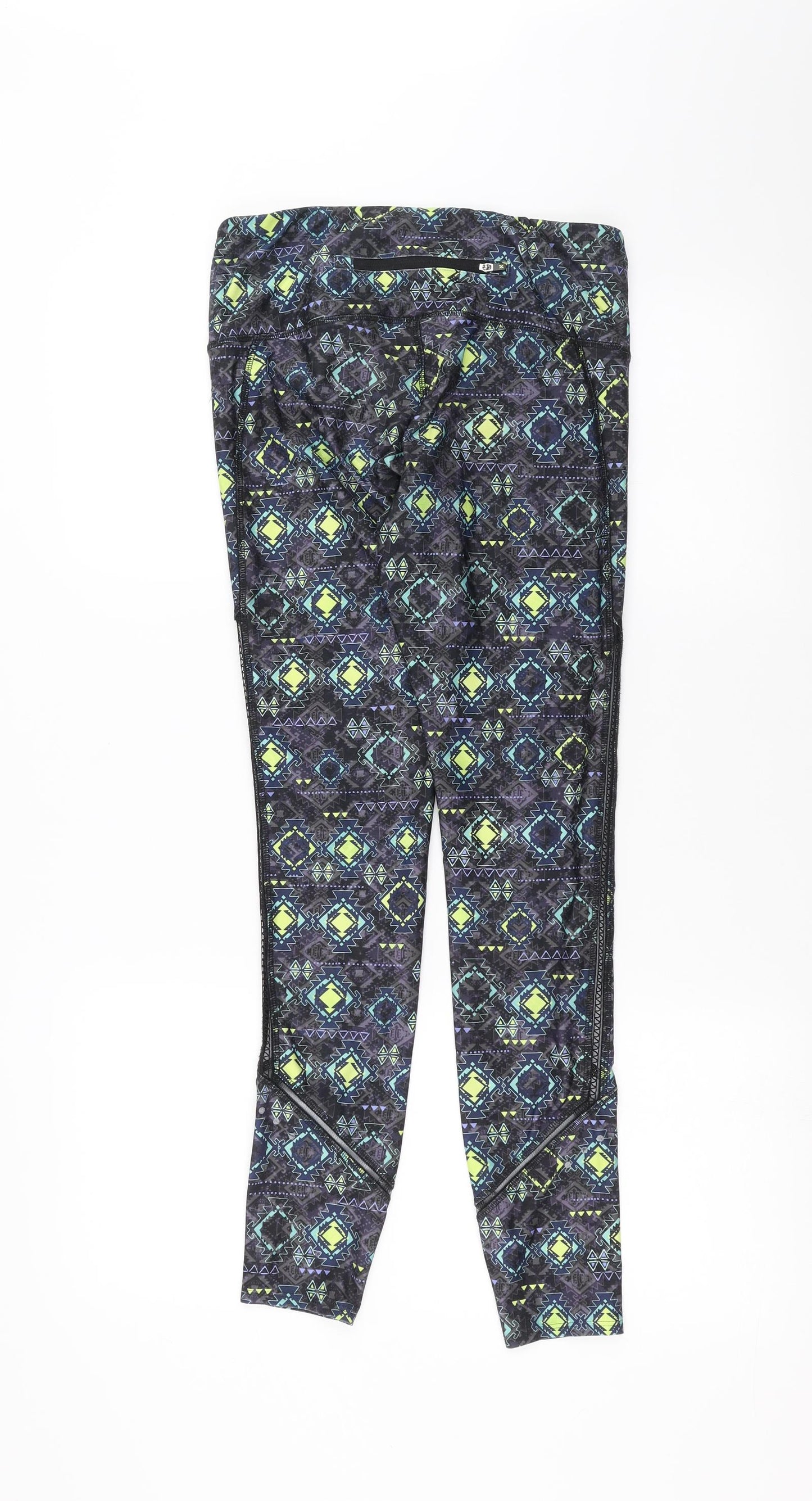 NEXT Womens Black Geometric  Compression Leggings Size 8 L28 in