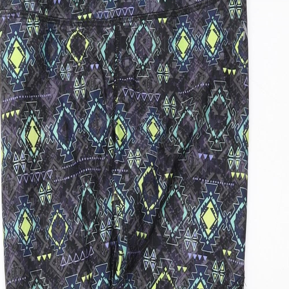 NEXT Womens Black Geometric  Compression Leggings Size 8 L28 in