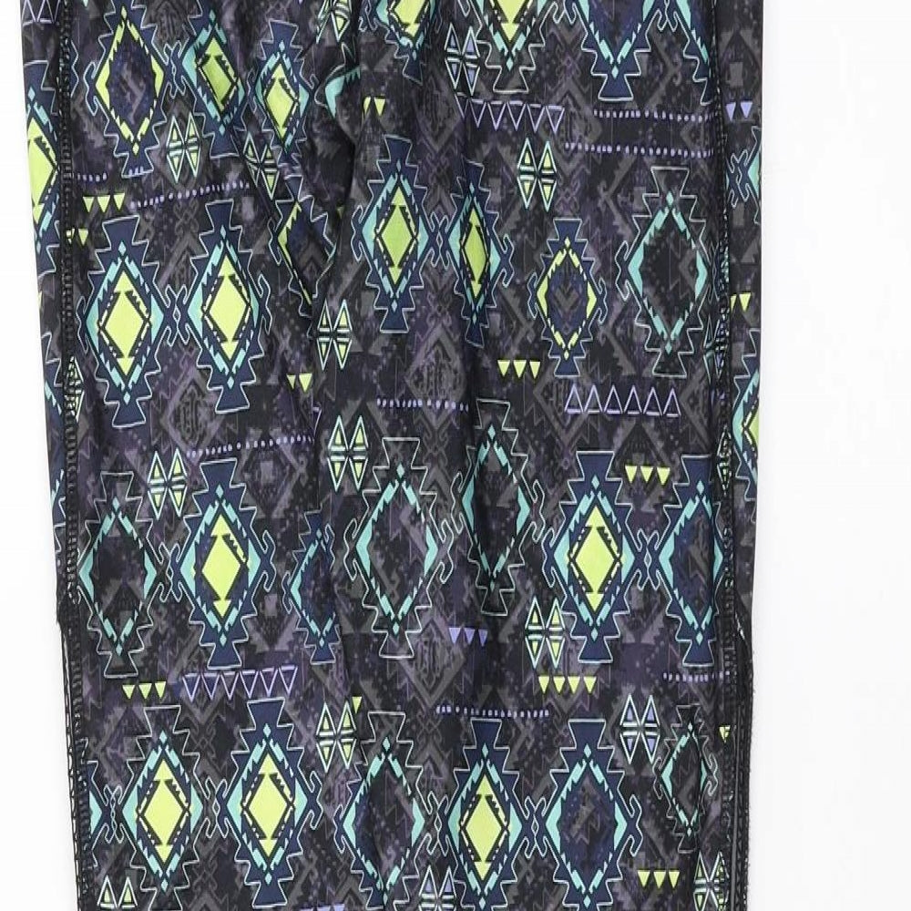 NEXT Womens Black Geometric  Compression Leggings Size 8 L28 in