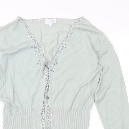 Succo Womens Green  Knit Cardigan Jumper Size M
