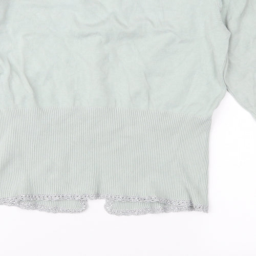 Succo Womens Green  Knit Cardigan Jumper Size M
