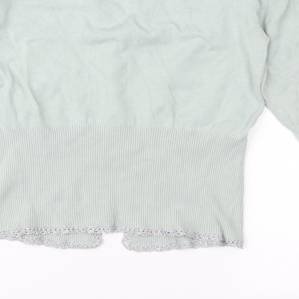 Succo Womens Green  Knit Cardigan Jumper Size M
