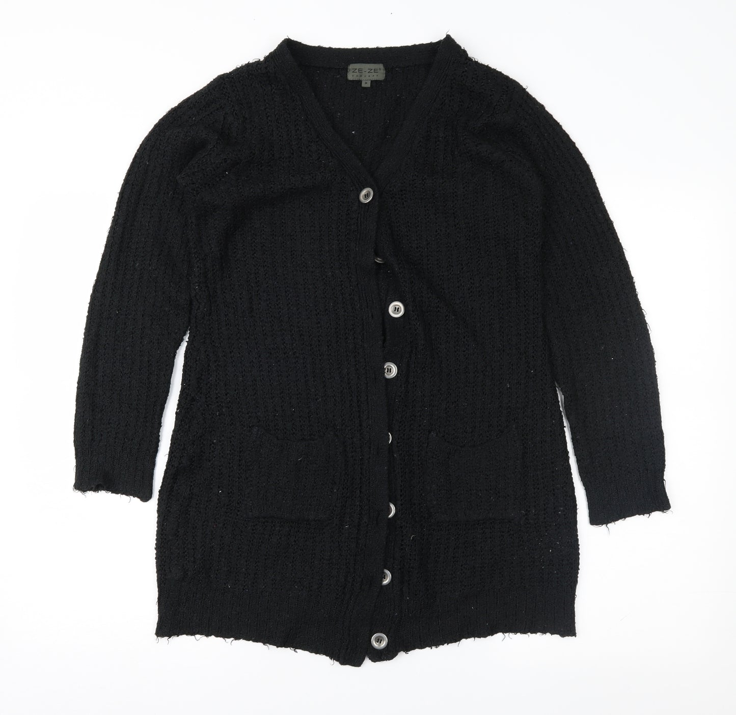 Ze-Ze Womens Black   Cardigan Jumper Size M