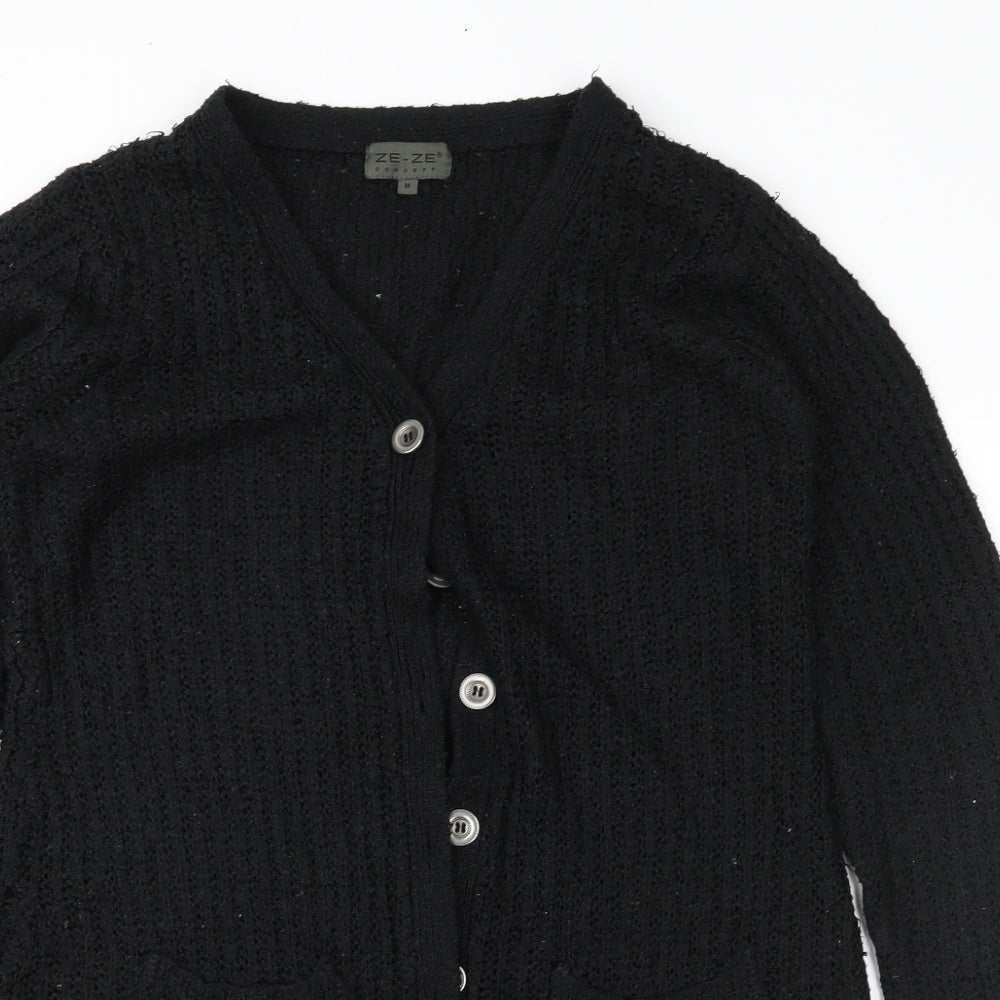 Ze-Ze Womens Black   Cardigan Jumper Size M