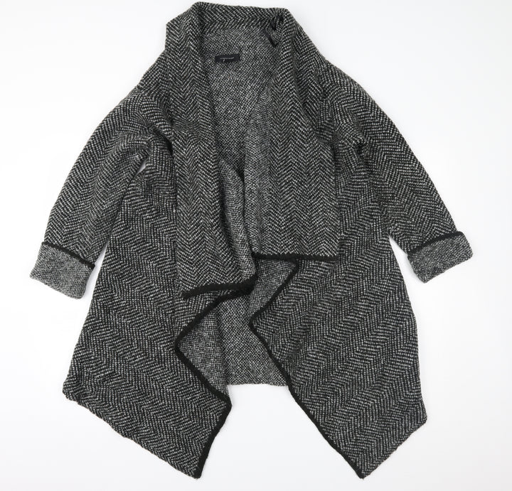 Atmosphere Womens Grey Geometric Overcoat Coat Size M