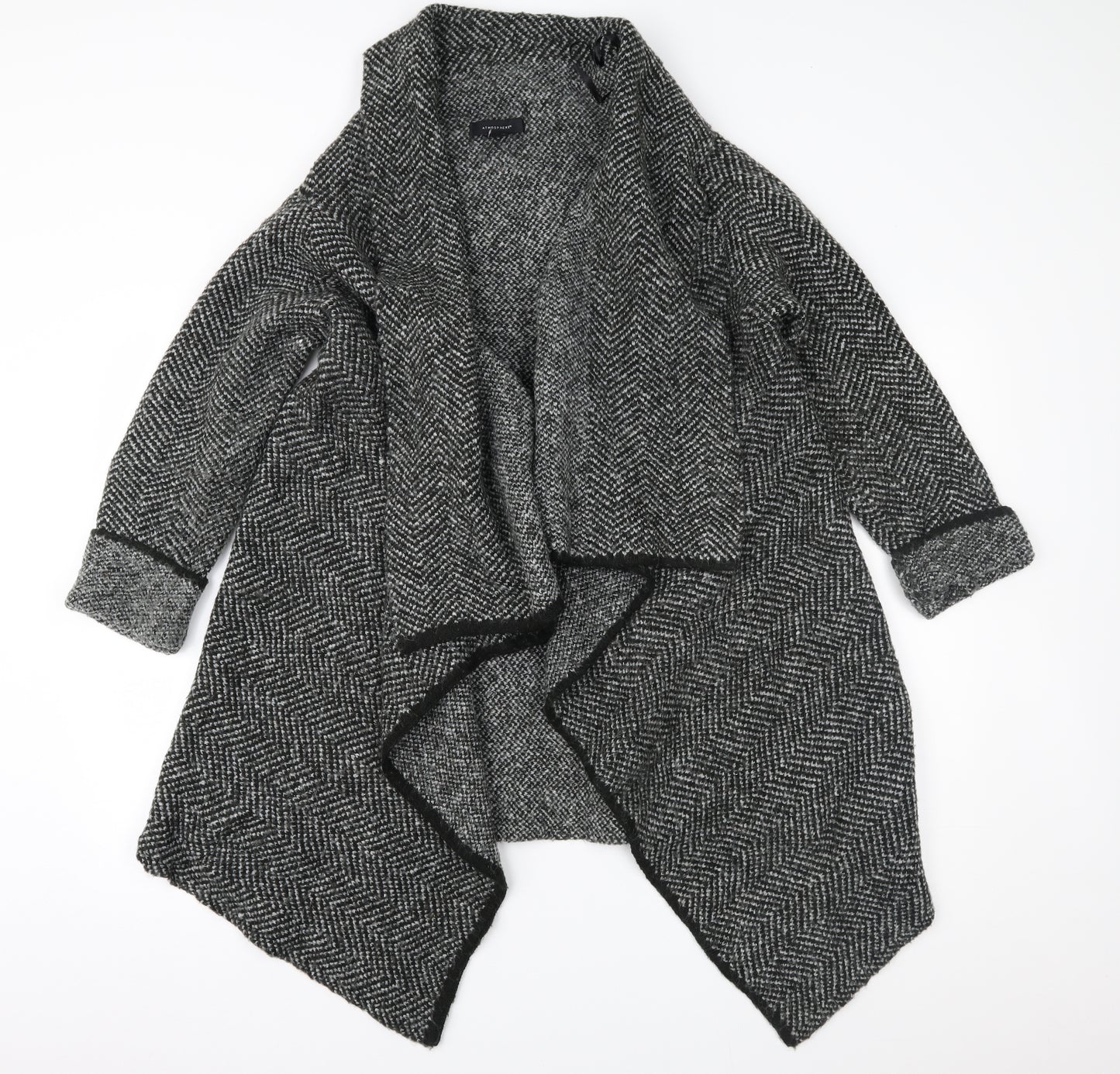 Atmosphere Womens Grey Geometric  Overcoat Coat Size M
