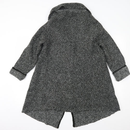 Atmosphere Womens Grey Geometric  Overcoat Coat Size M