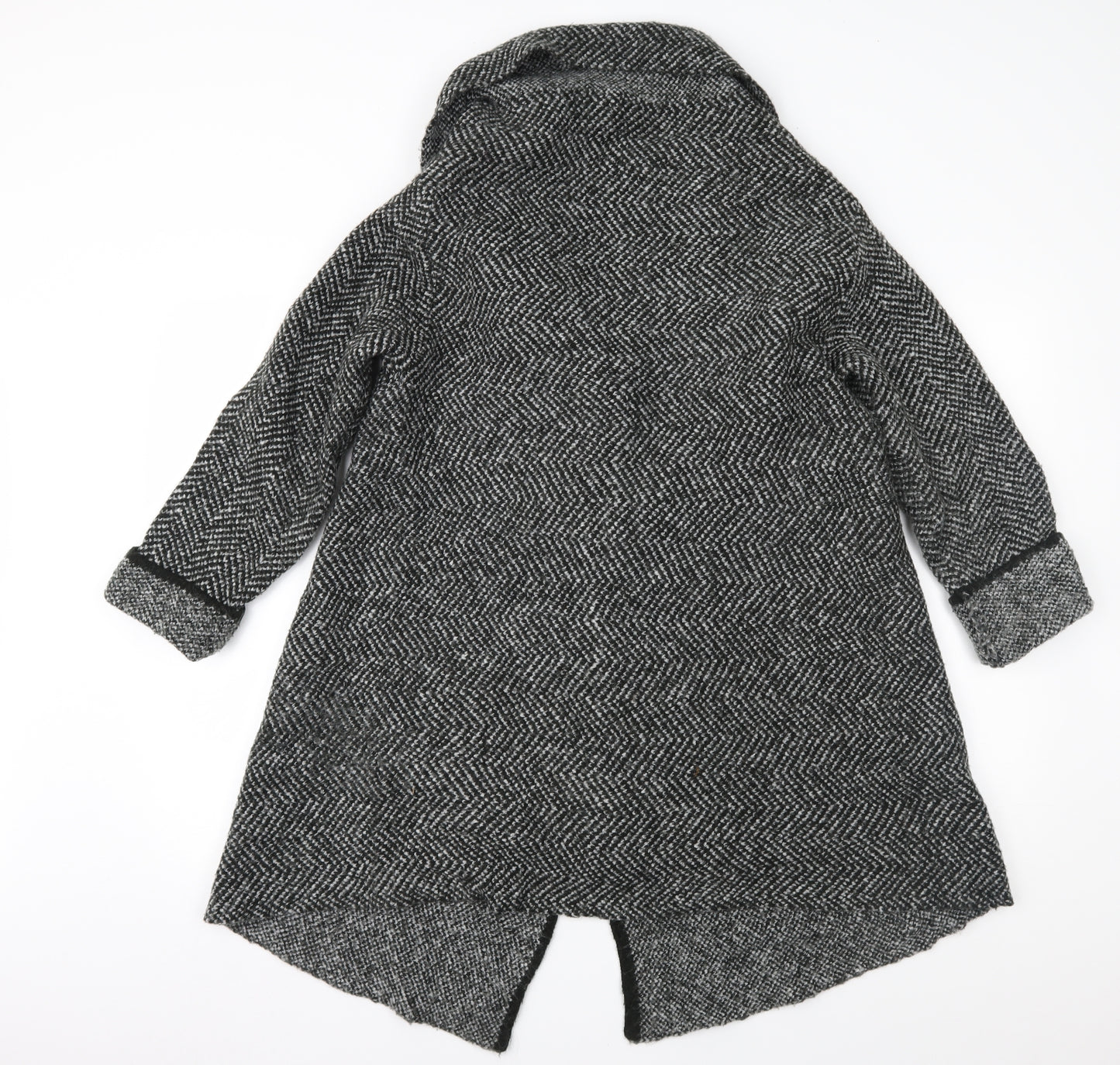 Atmosphere Womens Grey Geometric  Overcoat Coat Size M