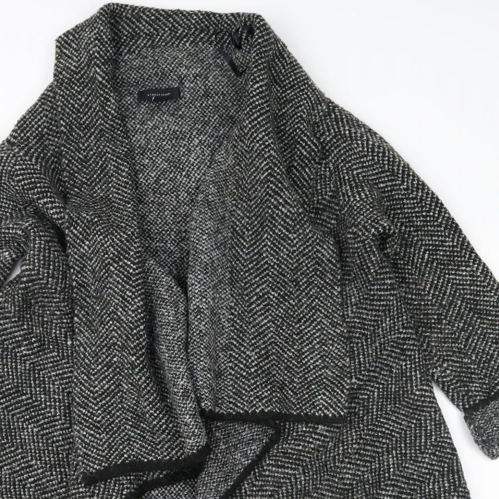 Atmosphere Womens Grey Geometric  Overcoat Coat Size M