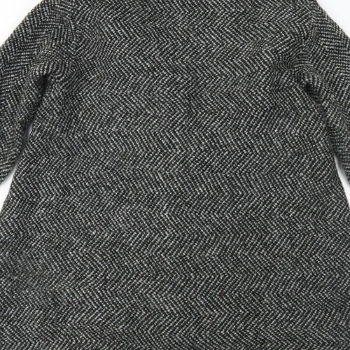 Atmosphere Womens Grey Geometric  Overcoat Coat Size M