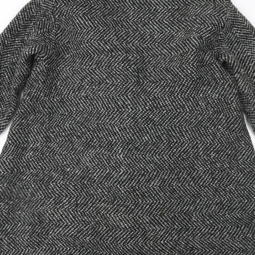 Atmosphere Womens Grey Geometric  Overcoat Coat Size M