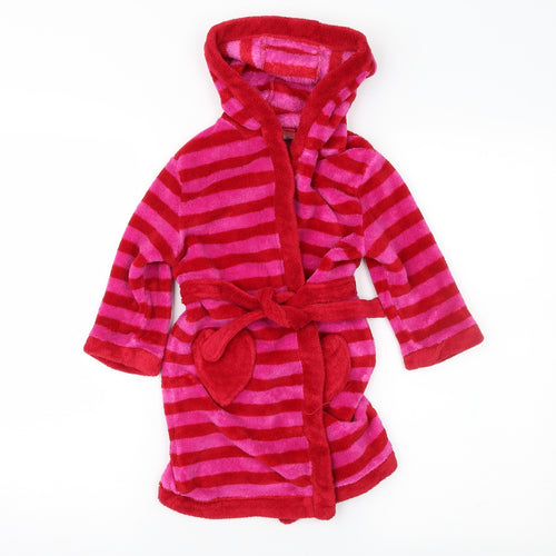 Mini Club Girls Pink Striped   Robe Size 2-3 Years