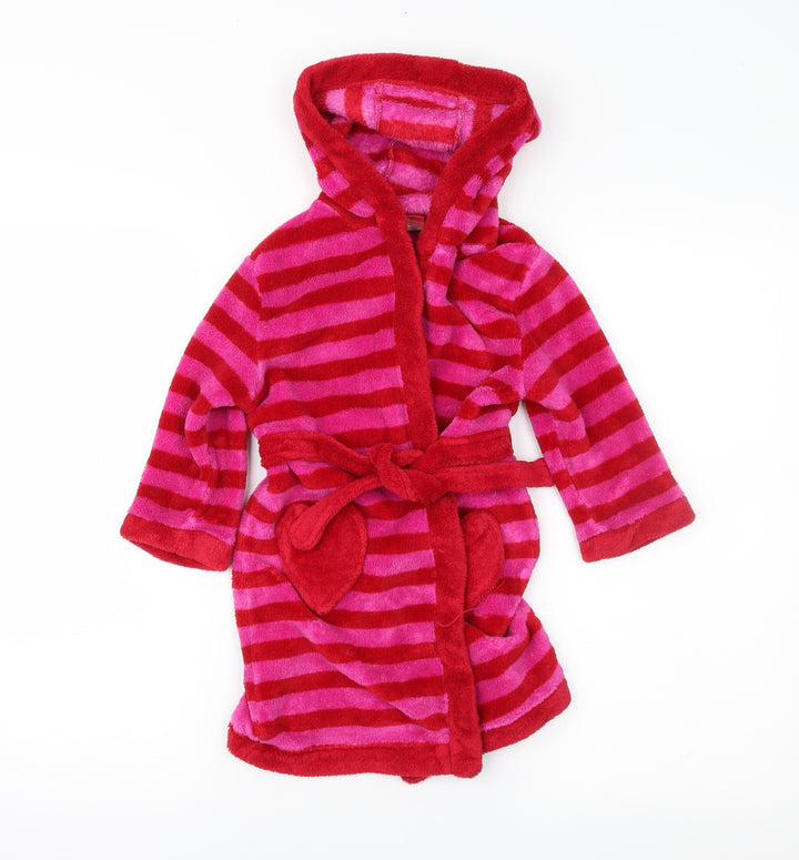 Mini Club Girls Pink Striped Robe Size 2-3 Years
