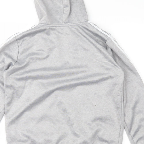 adidas Boys Grey Colourblock  Pullover Hoodie Size 13-14 Years