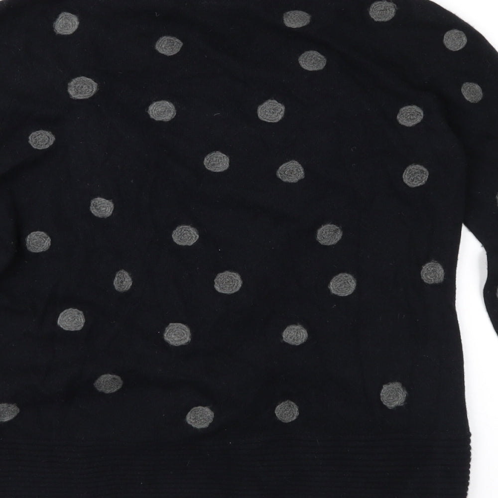 Alex & Co. Womens Black Polka Dot  Pullover Jumper Size 14