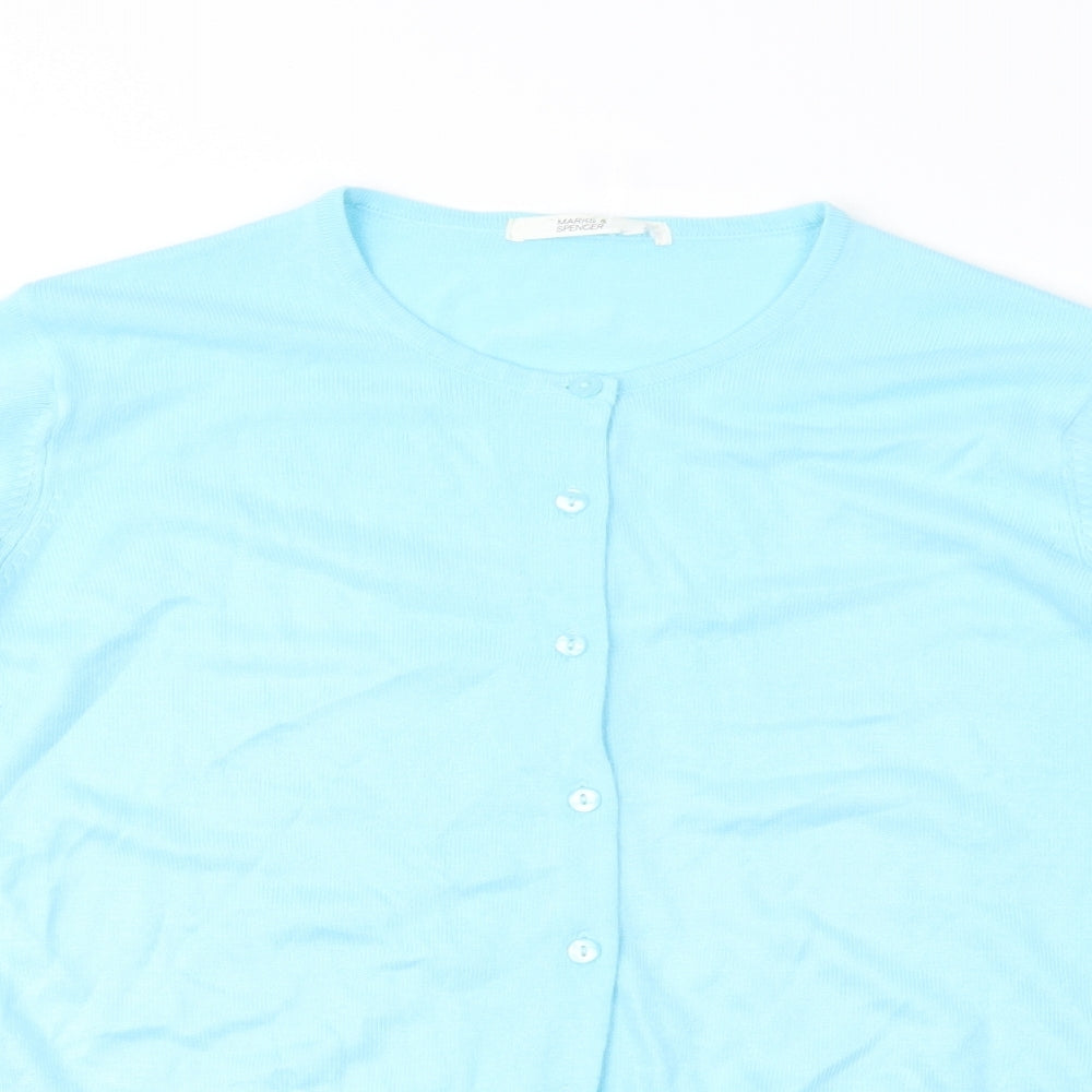 Marks and Spencer Womens Blue   Cardigan Jumper Size 16