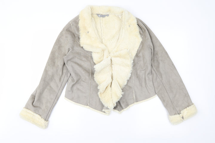 Mia Moda Womens Brown   Jacket  Size 14  - Faux Sheepskin