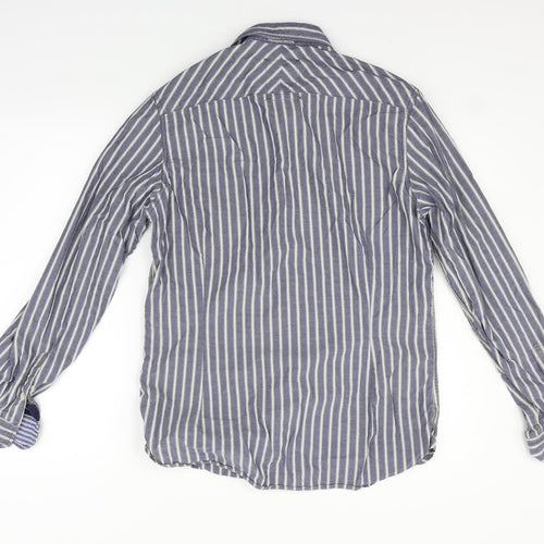 NEXT Mens Black Striped   Button-Up Size M