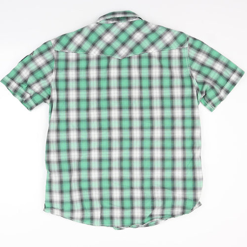 LOGG Mens Green Check   Button-Up Size L
