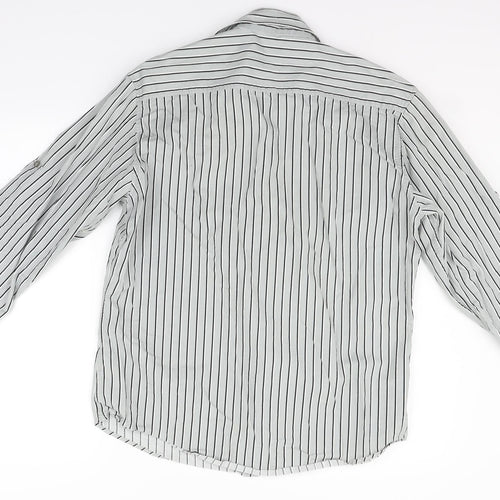 NEXT Mens Grey Striped   Button-Up Size L